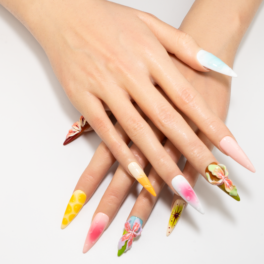 Summer Almond Press-On Nails
