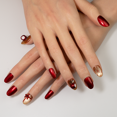 3D Christmas Apple Press-On Nails