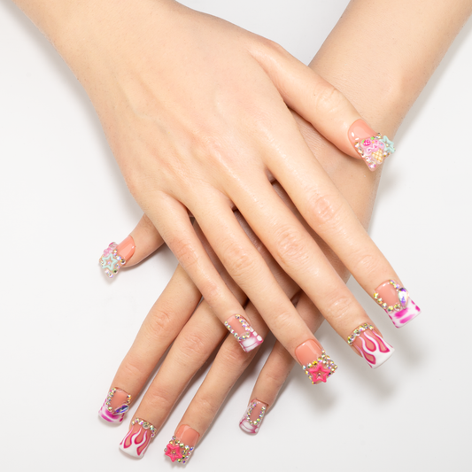 Ice Cream Short Square Press-On Nails