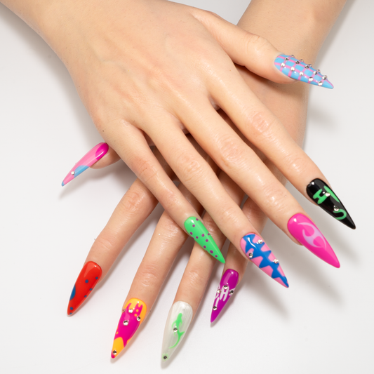 Trendy Multicolor Y2K Press-On Nails