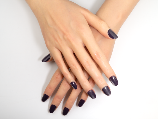 Amethyst Cat Eye Press-On Nails | Gemstone Sheen | Short Oval