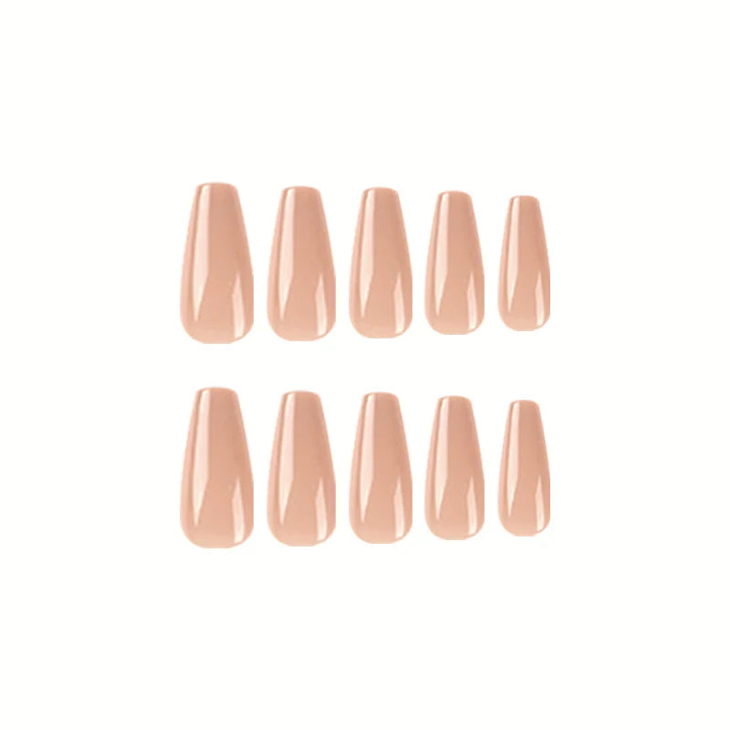 Nude Ombre Press-On Nails | Sheer Jelly Long Ballerina