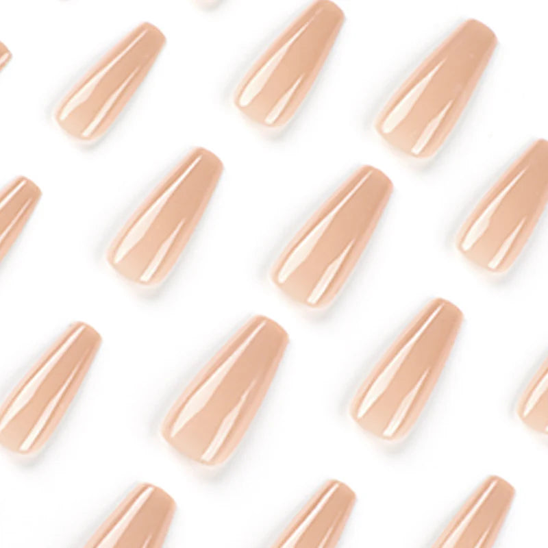 Nude Ombre Press-On Nails | Sheer Jelly Long Ballerina