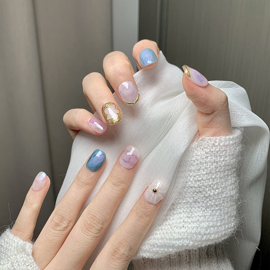 Ink Gilded Squoval Press-On Nails