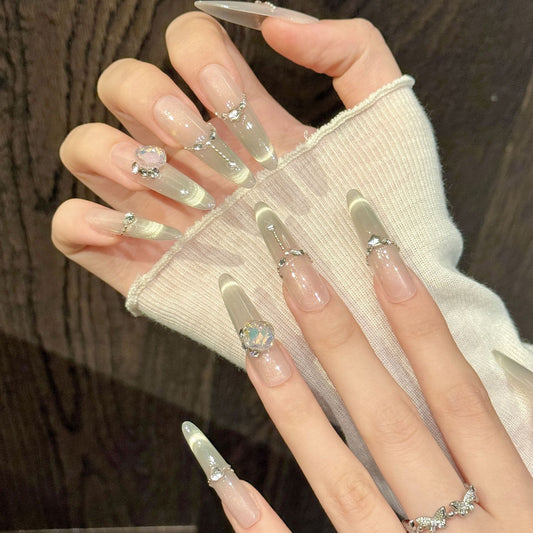 Nude Pink Diamond Press-On Nails