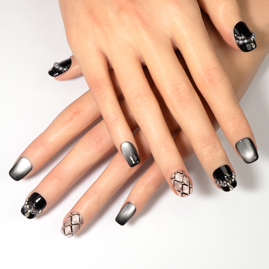 Short Coffin Classic Quilted Press-On Nails