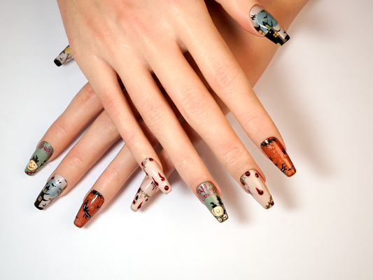 Halloween Cartoon Press-On Nails | Handmade Painted Art
