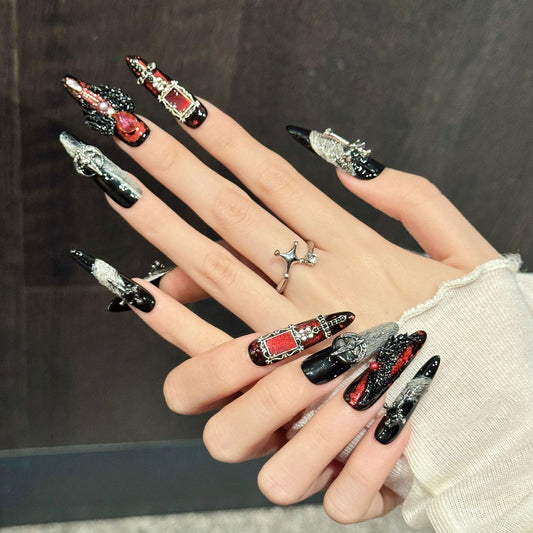 Gothic Cross Stiletto Press-On Nails