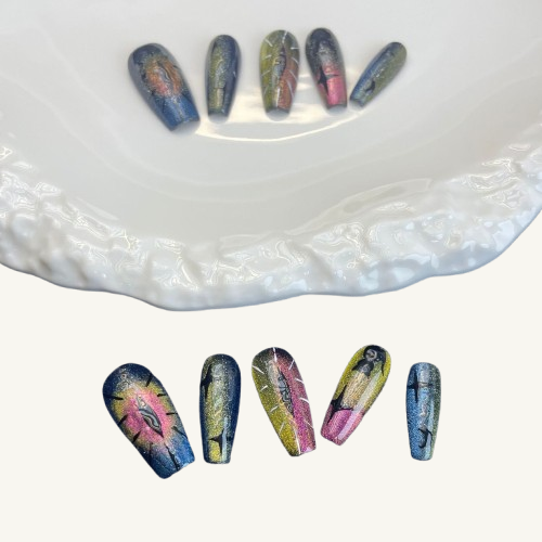 Demon's Eye Press-On Nails | Handmade Coffin Nails