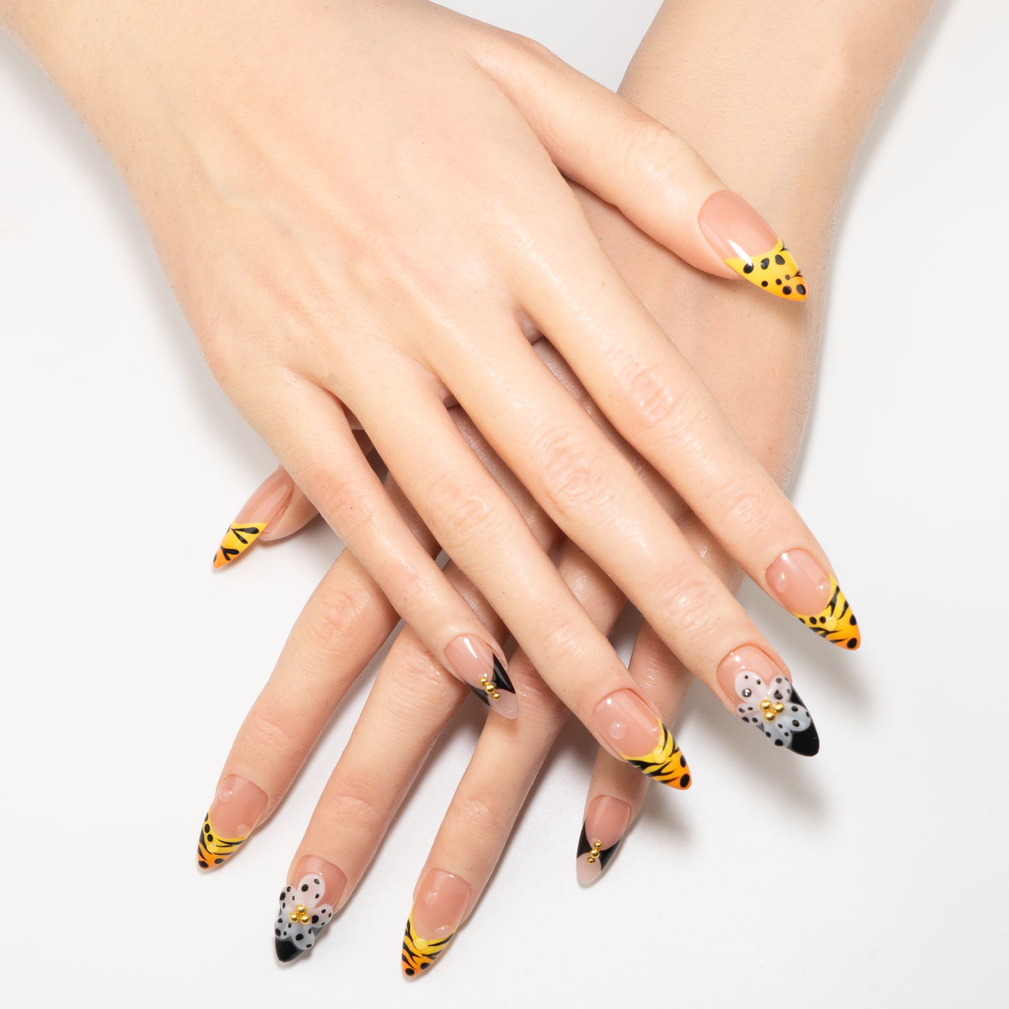 3D Polka Dot Flower Press-On Nails