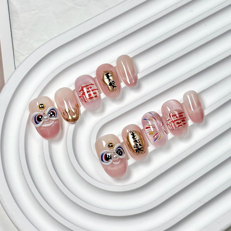 Guochao Peking Opera Fortune Press-On Nails