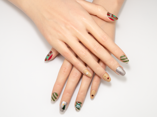Winter Forest Christmas Tree Press-On Nails