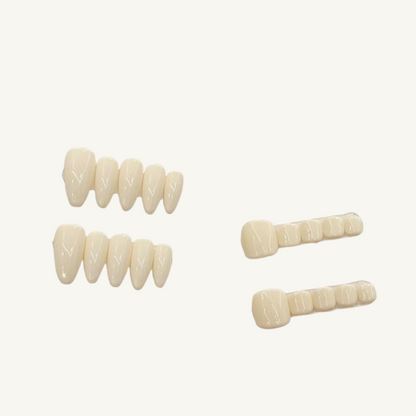 Minimalist Off-White Press-On Nails | Handmade Classic | Almond