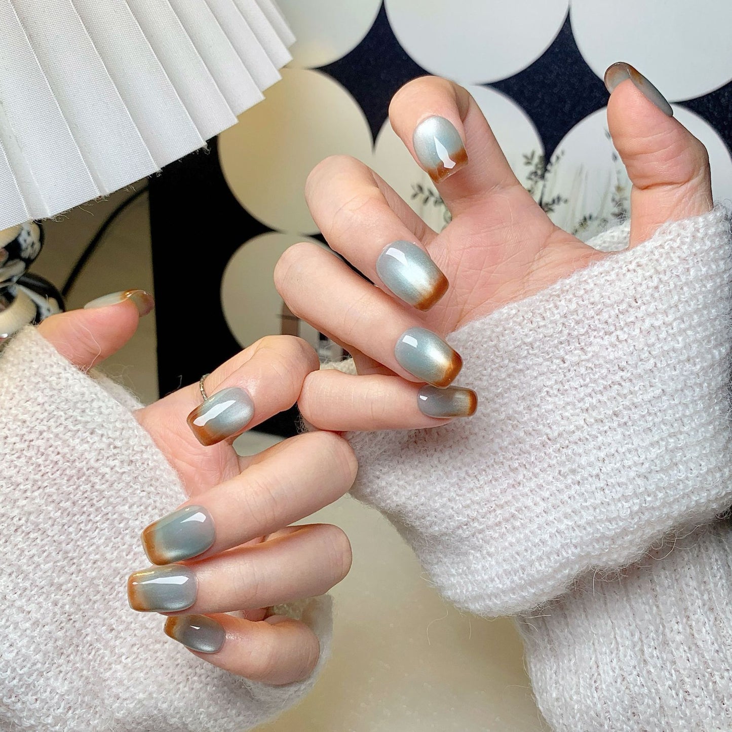 Light Celadon Gradient  Press-On Nails