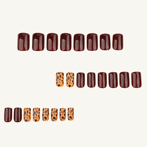 Burgundy Press-On Nails | Short Square