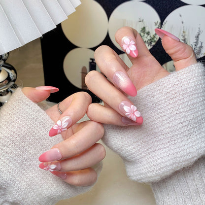 Crimson Cherry Almond Press-On Nails