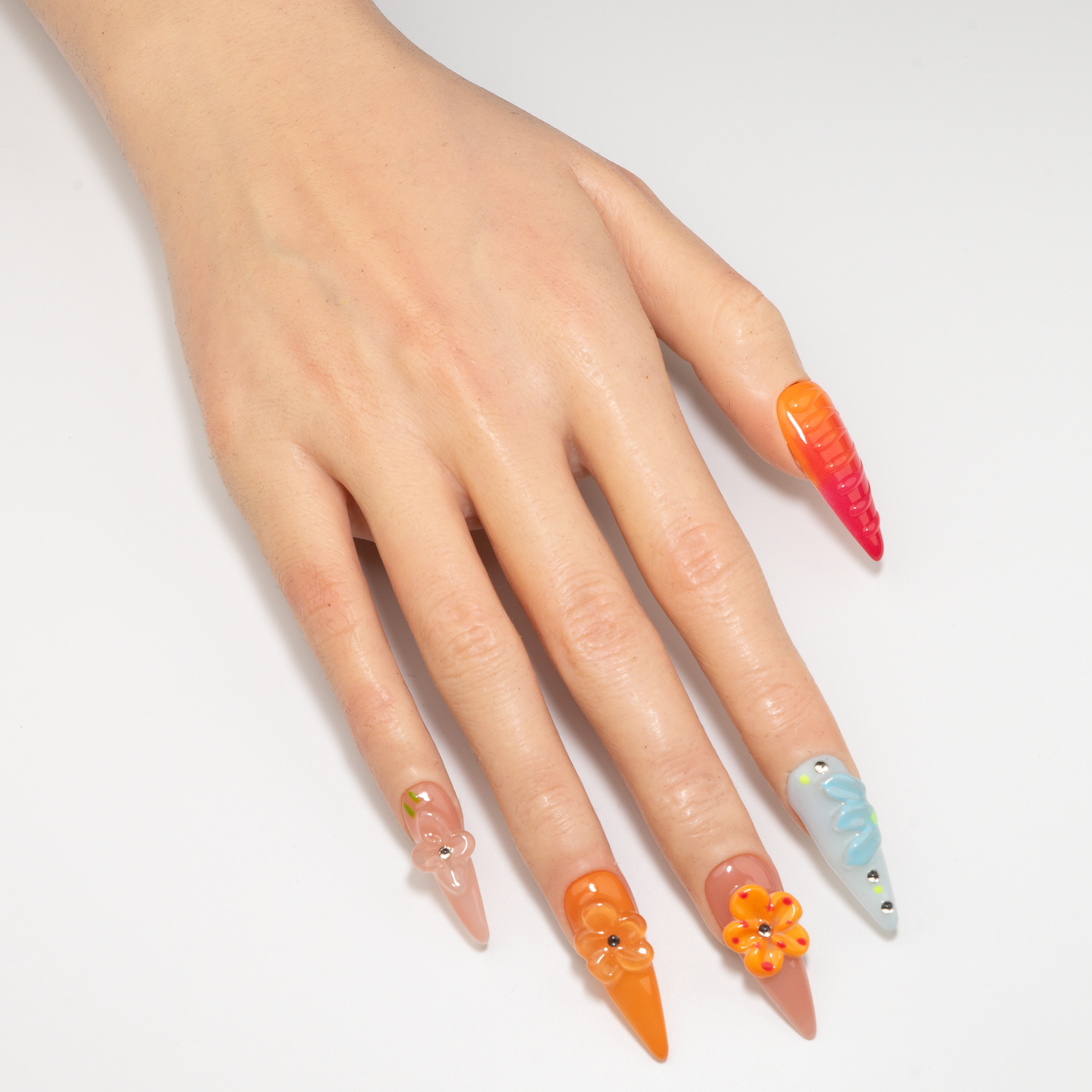 Artistic Stiletto Press-On Nails