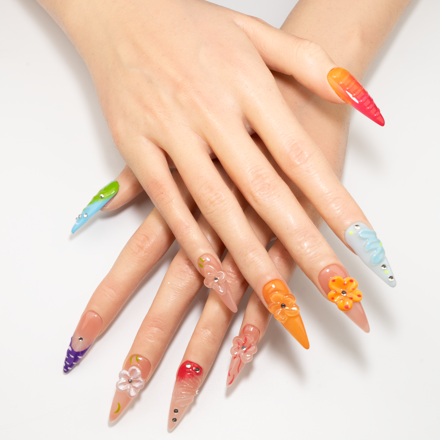 Artistic Stiletto Press-On Nails