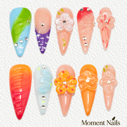 Artistic Stiletto Press-On Nails