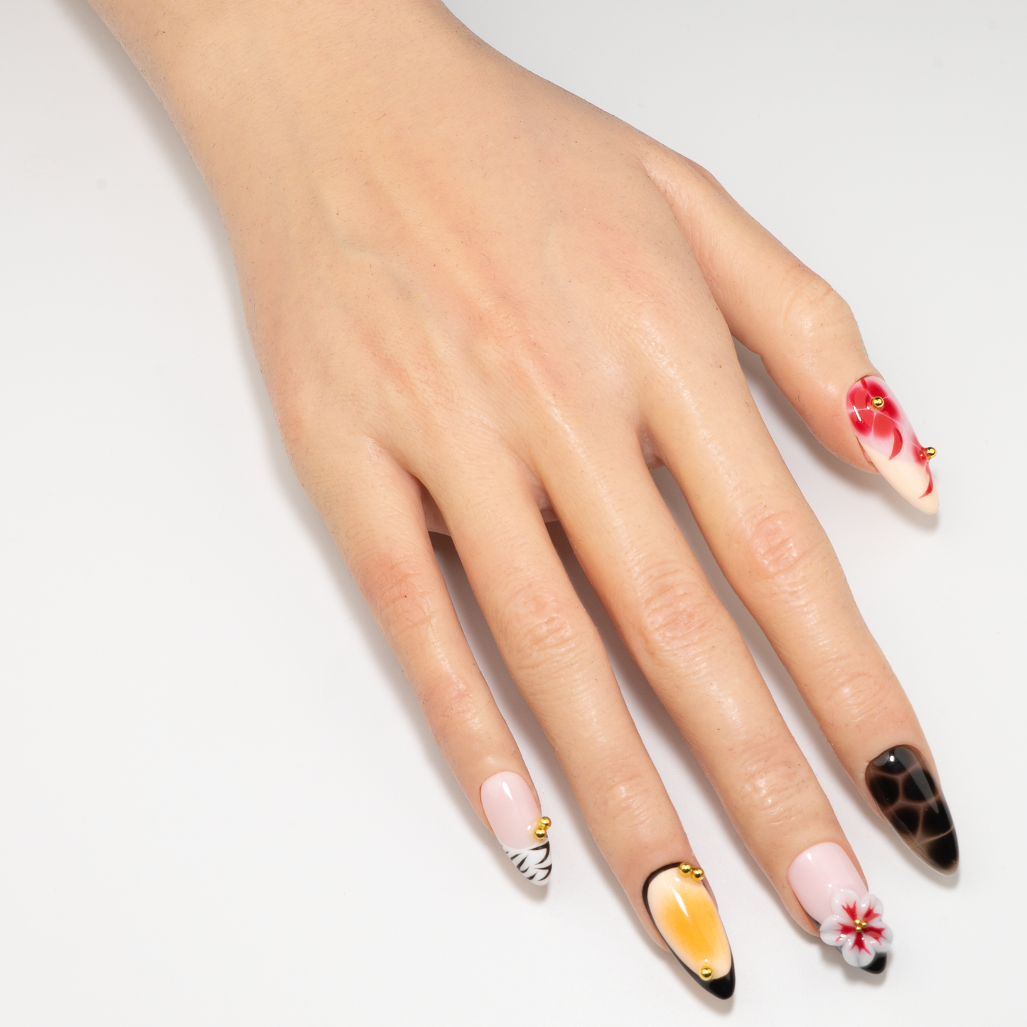 3D Flower Pearl Deco  Press-On Nails