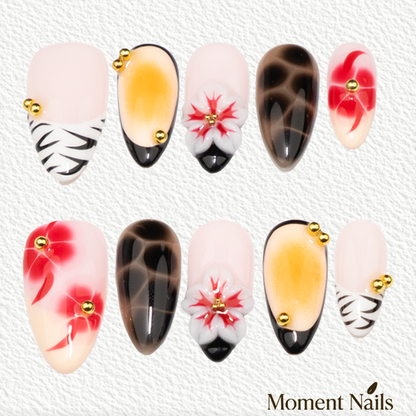 3D Flower Pearl Deco  Press-On Nails