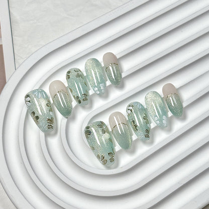 Light Green Glitter  Press-On Nails