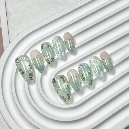 Light Green Glitter  Press-On Nails