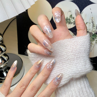 Light Milk Tea Translucent Gradient  Press-On Nails