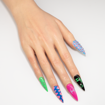 Trendy Multicolor Y2K Press-On Nails