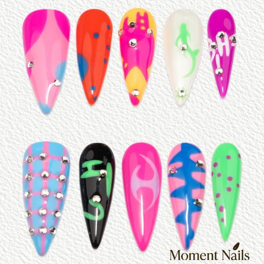 Trendy Multicolor Y2K Press-On Nails