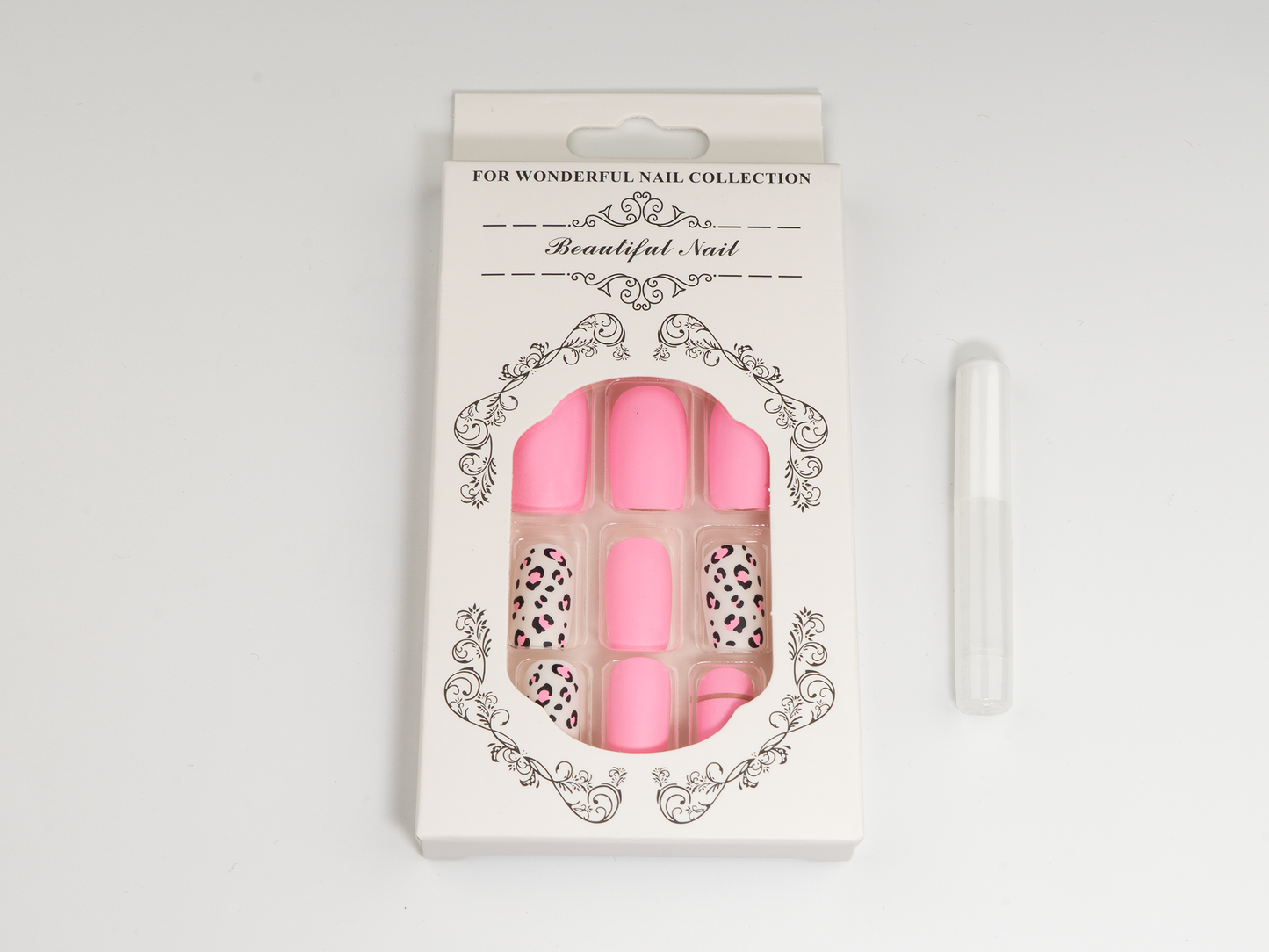 Pink Leopard Print Mix  Press-On Nails | Fun  Square Matte