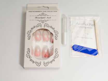 Minimalist Starburst French Ombre Press-On Nails | Stiletto