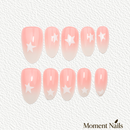 Minimalist Starburst French Ombre Press-On Nails | Stiletto
