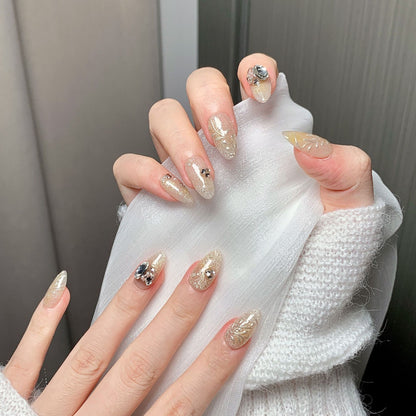 Gilded Almond Luxury Press-On Nails