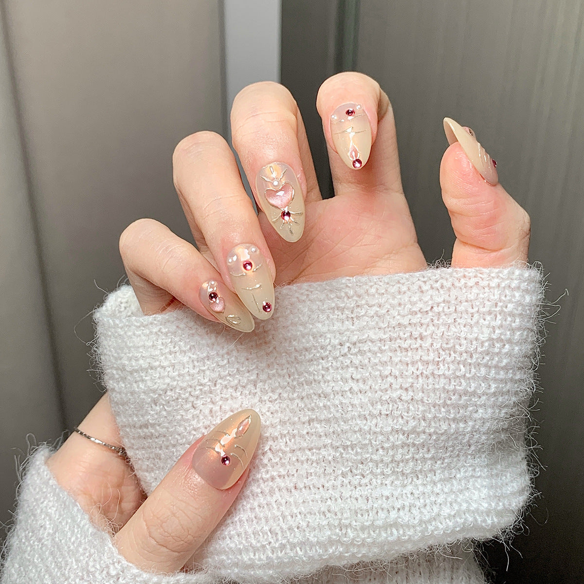 Golden Heart Almond  Sweet Luxury Press-On Nails