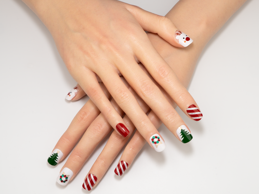 Christmas Reindeer Press-On Nails | Cartoon Mix & Match | Short Square