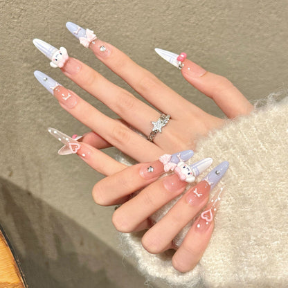 Cinnamoroll Bow Long Stiletto Press-On Nails