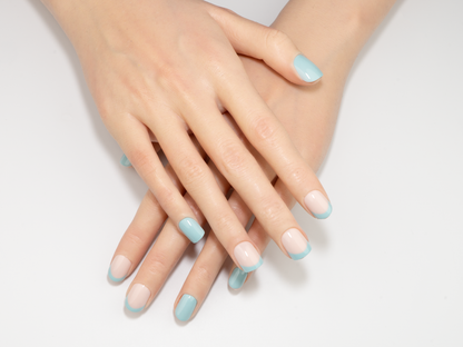 Modern Double French Press-On Nails | Mint Cuff Short Oval