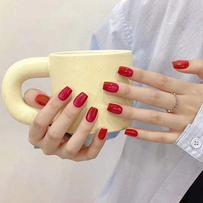 Ruby Cat Eye Press-On Nails | Elegant & Flattering Short Oval Nails