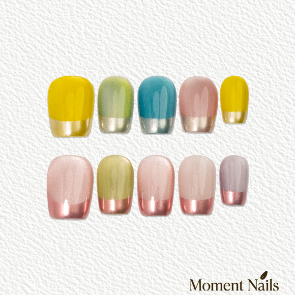 Candy Smoothie Press-On Nails | French Short Handmade Fake Nails