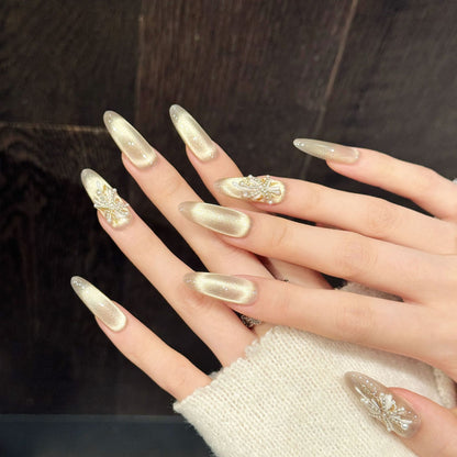 Champagne Gold Diamond Press-On Nails