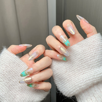 Gilded Mint Oval Press-On Nails