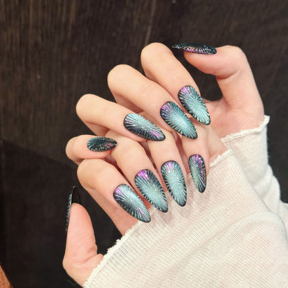 Iridescent Firework Stiletto Press-On Nails