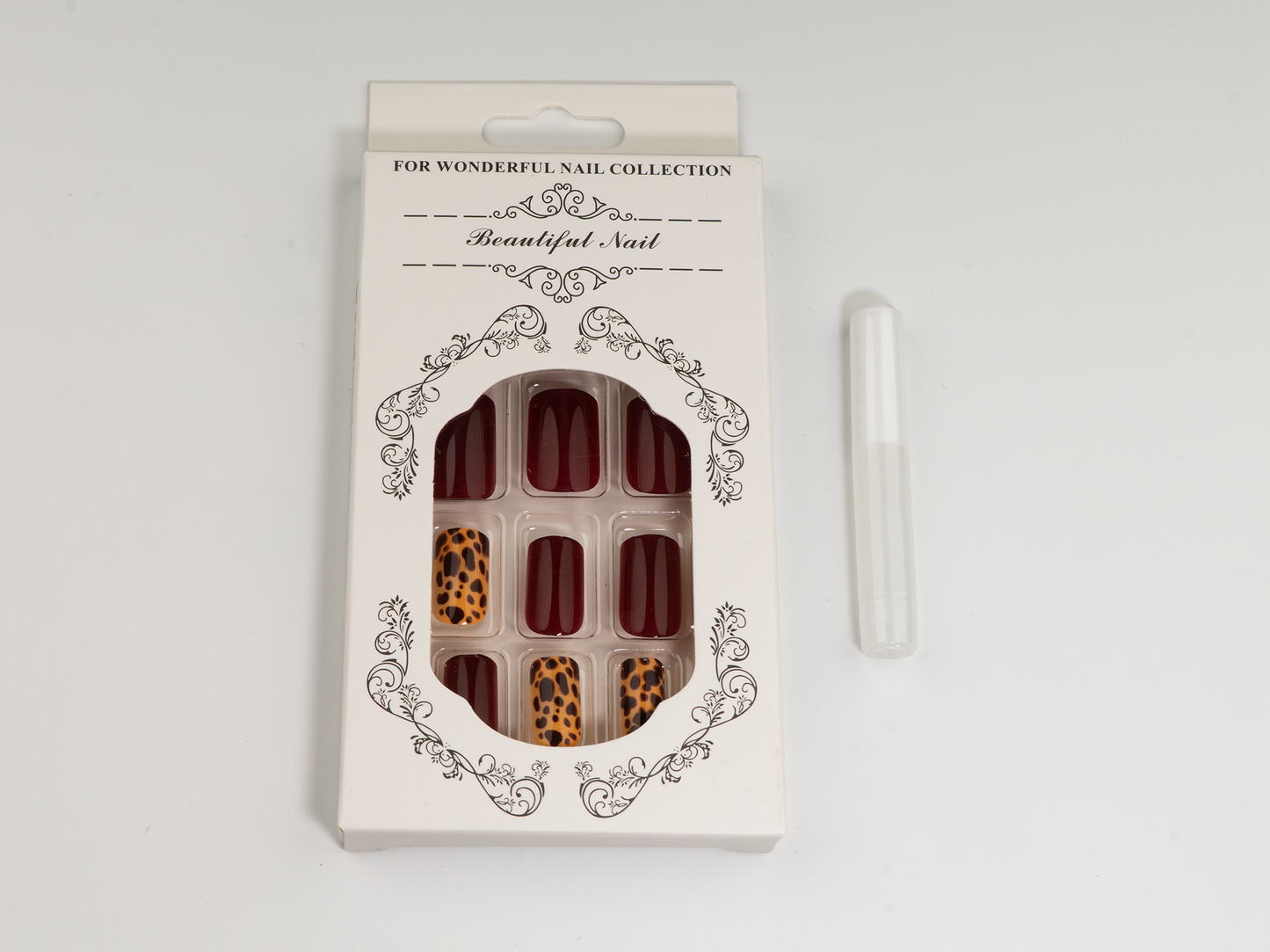 Burgundy Press-On Nails | Short Square