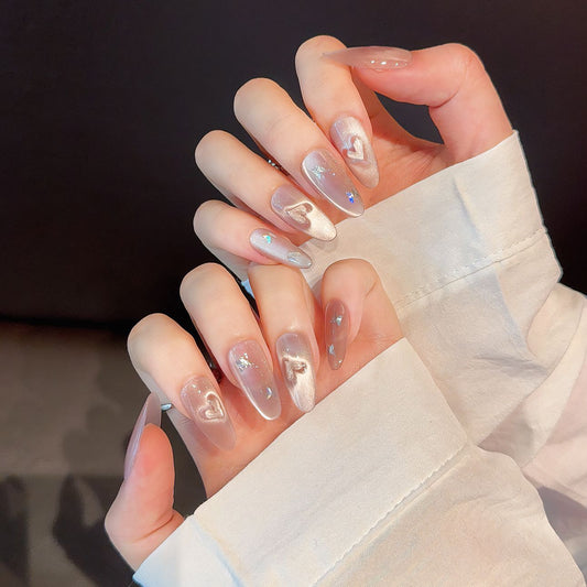 Sweet Glittery Love Handmade Press-On Nails（Anniversary Celebrations）