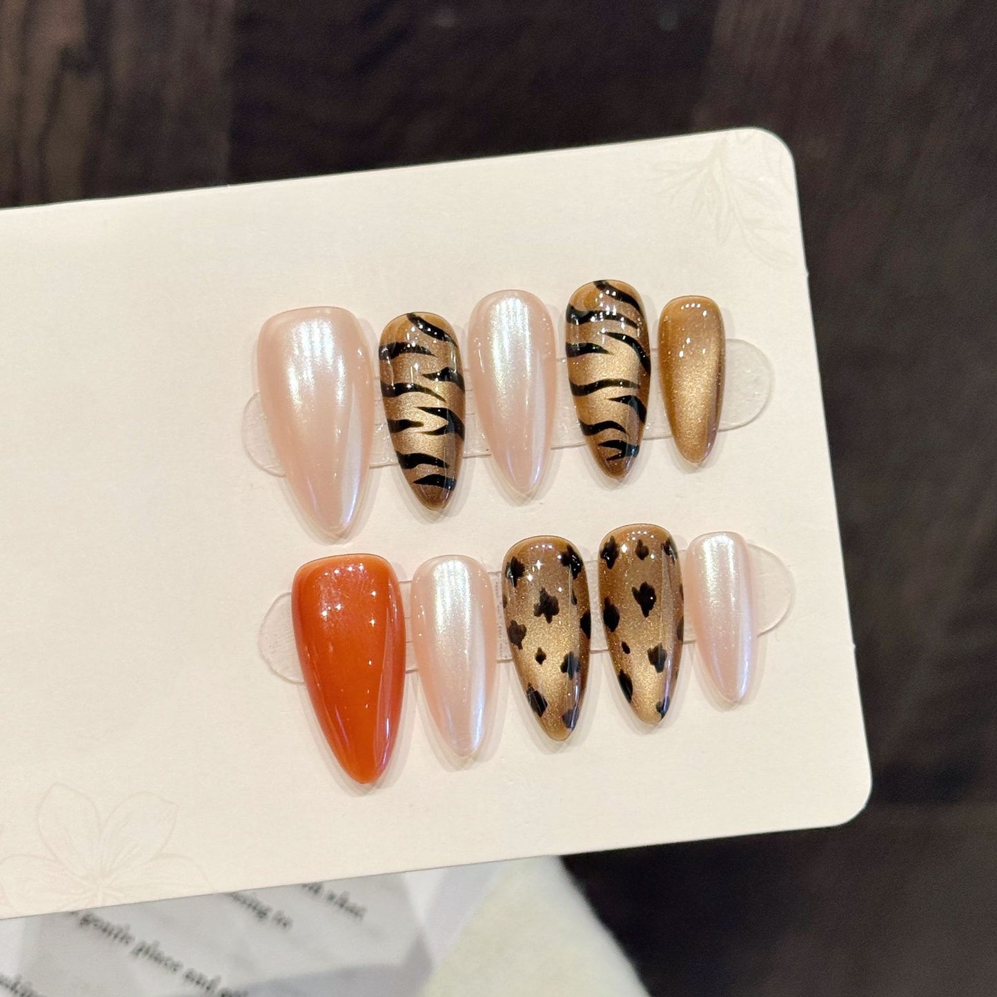 Animal Print Almond Press-On Nails