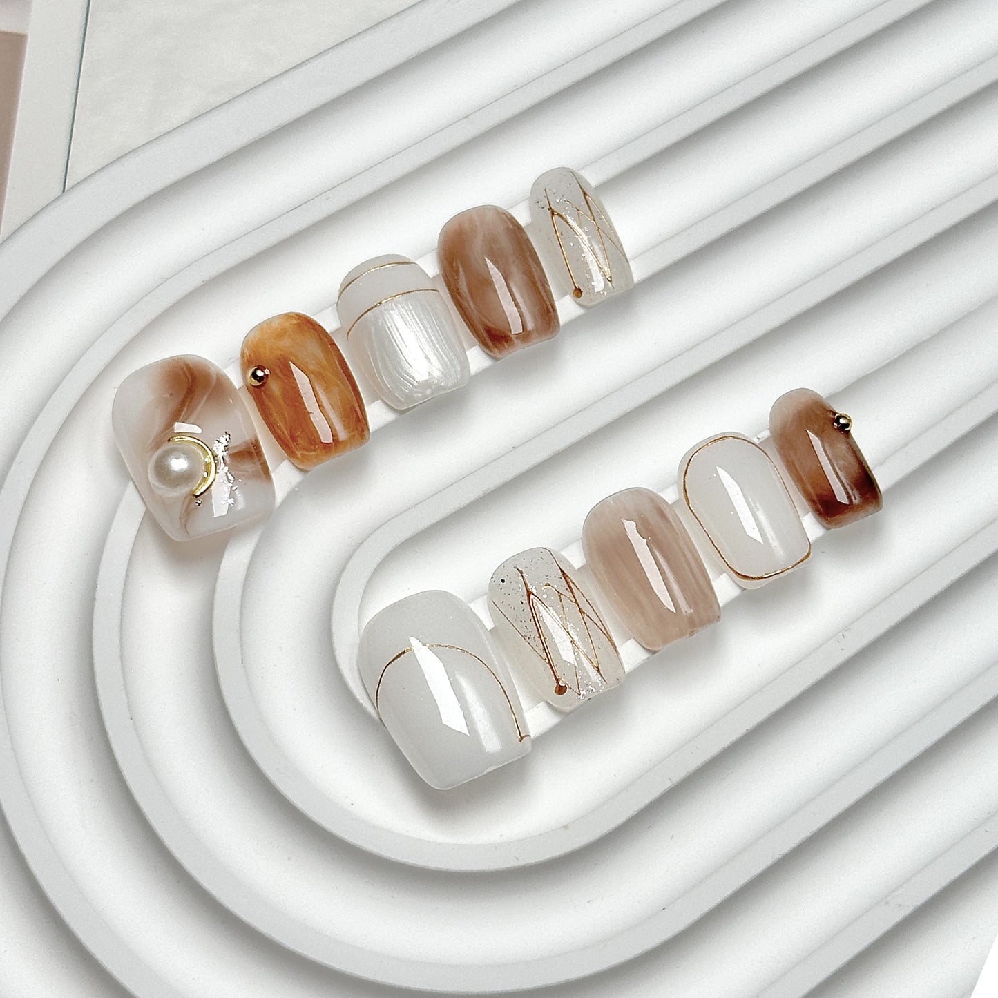 Amber Gradient Luxury Press-On Nails