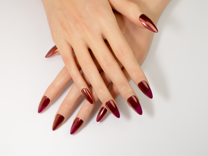 Metallic Russet Press-On Nails | Handmade Medium Almond Fake Nails