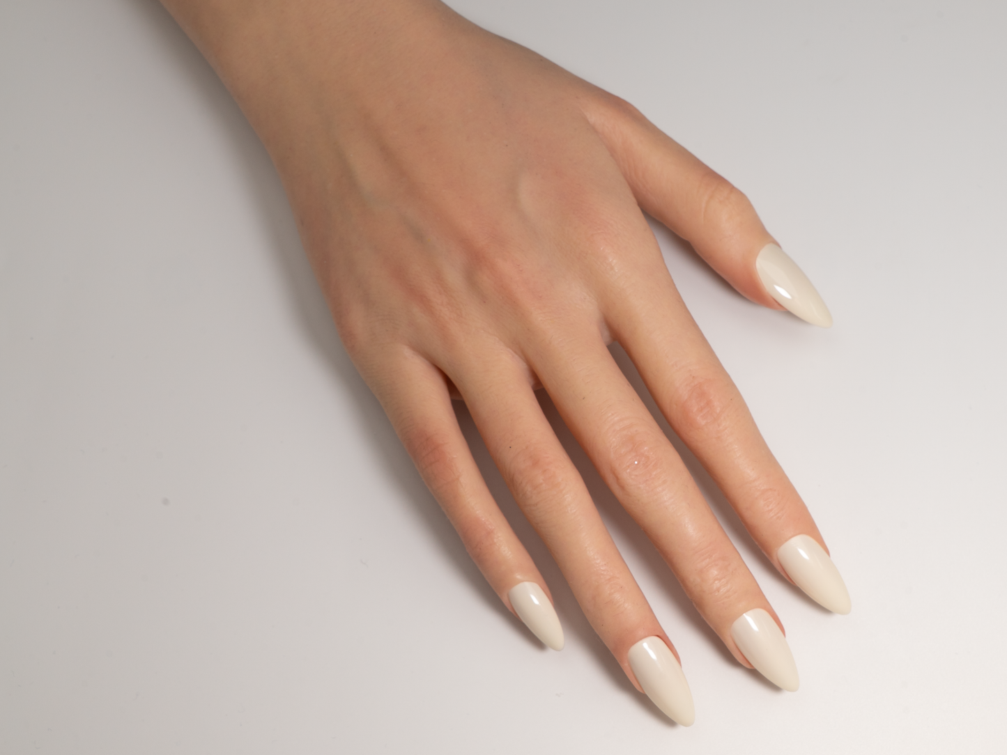 Minimalist Off-White Press-On Nails | Handmade Classic | Almond