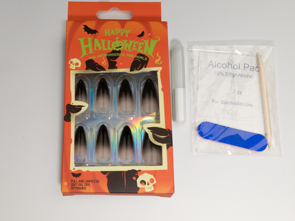 Black Ombré Press-On Nails | High Gloss Finish | Almond